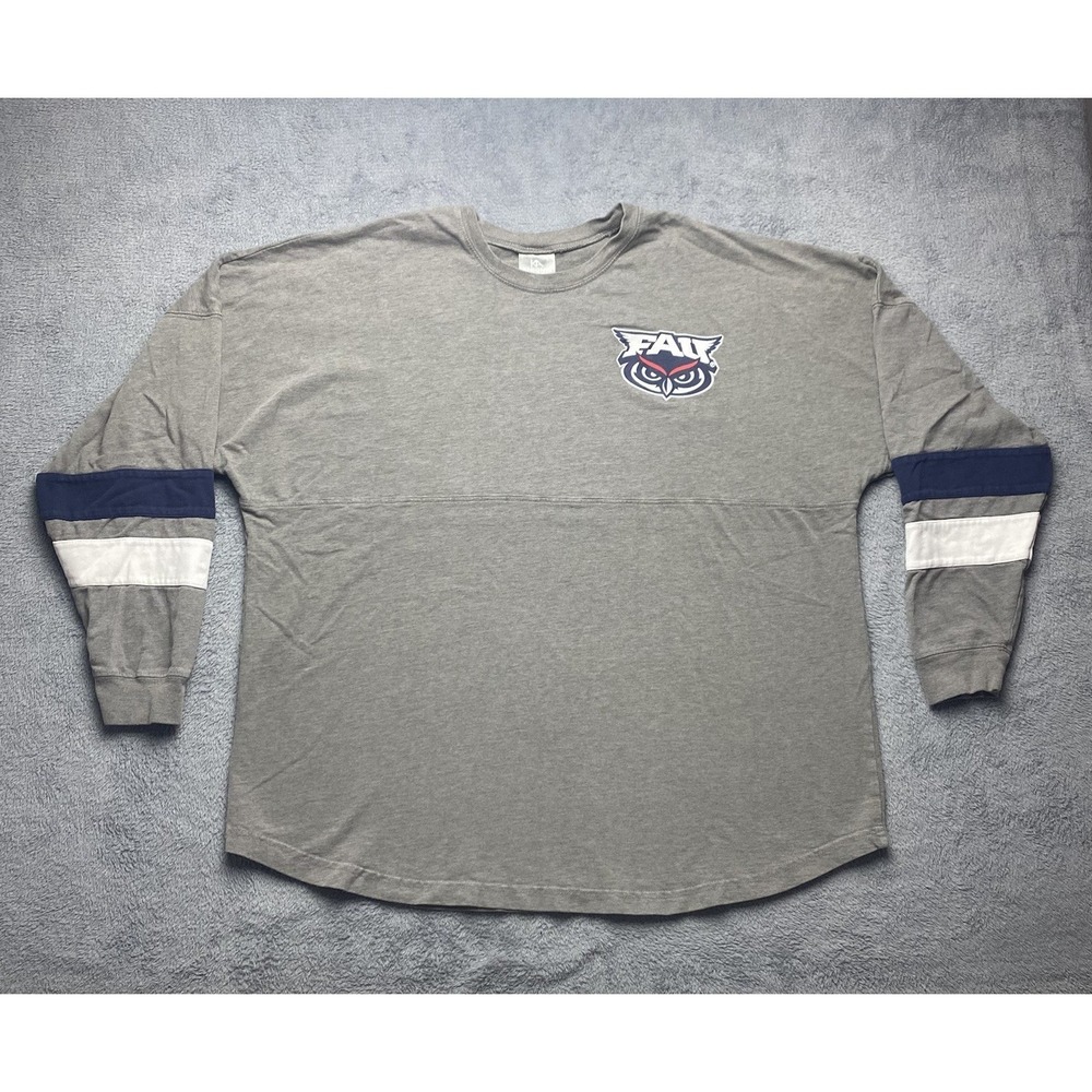 FAU Long Sleeve Shirt Men's Size XL Florida Atlantic University Grey Blue White